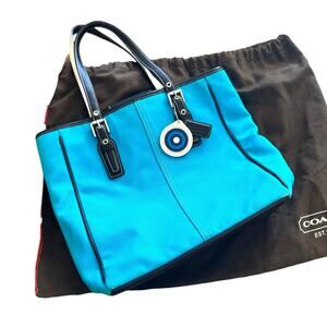 Coach x Fashion Targets Breast Cancer CFDA Turquoise Rare Top Handle Bag